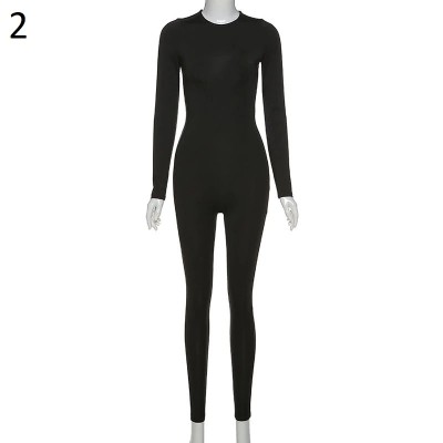 2020 Autumn Women Sexy Jumpsuit Streetwear Long Sleeve Bodycon Solid Winter Sport Fitness Jumpsuits Romper Overalls For Women